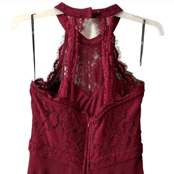 Lulu's Dance All Evening Burgundy Lace Maxi Dress Women's Size Extra Small XS - Picture 7 of 11
